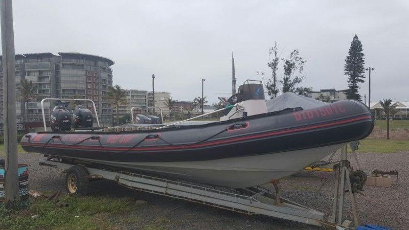 superduck 8 metre on trailer 2 x 140 hp suzuki 4 strokes !!!!!!!!!!!!!!!!