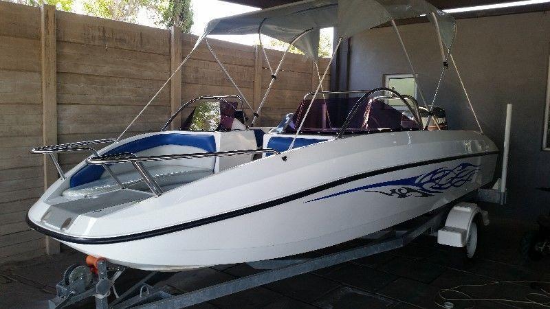 ACE JAZZ 17 FT BOAT on GALVANISED Trailer with 115 YAMAHA V4 engine