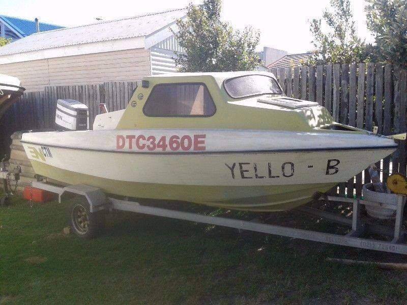 Navarone/moonraker 16ft cabin boat on galvanised trailer