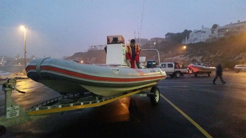 Wildcat Semi Rigid Rubber Duck with 2 X 60 Yamaha Outboard motors . Seaworthy 15 Miles