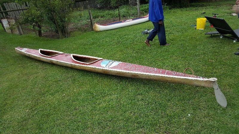 Doubles canoe and white water kayak