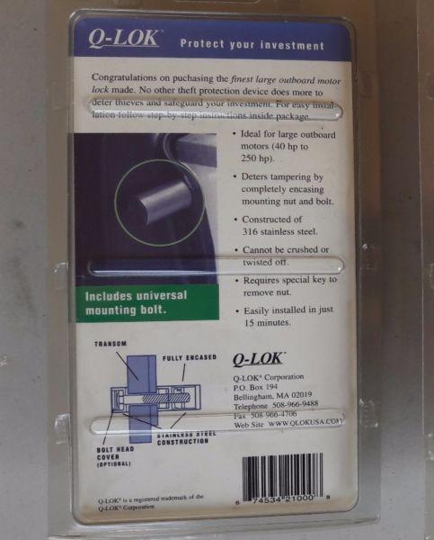 QLock - Stainless steel anti-theft device for outboard engines