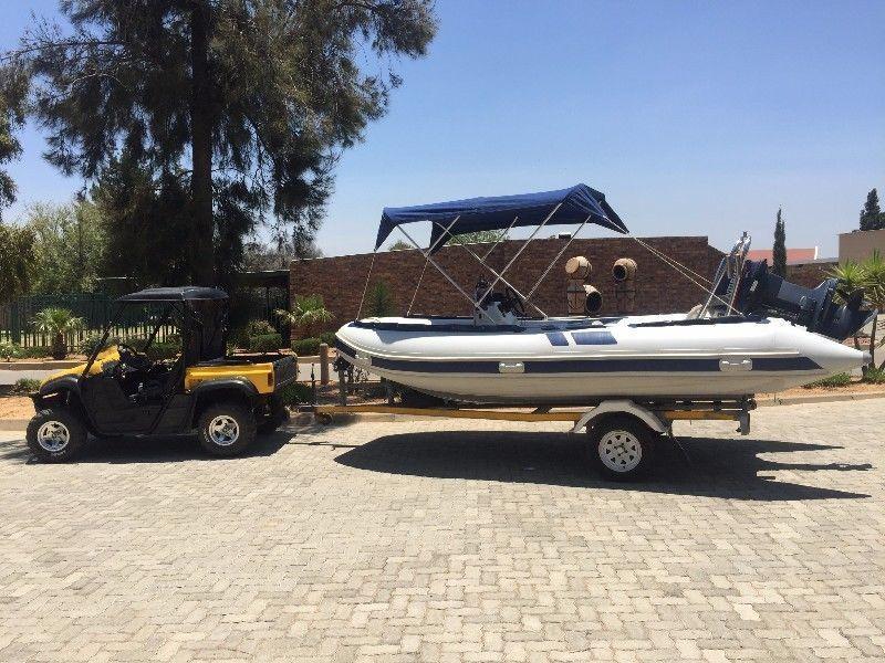4,9 Meter Prestige Semi Rigid Rubber Duck with 115hp Evinrude
