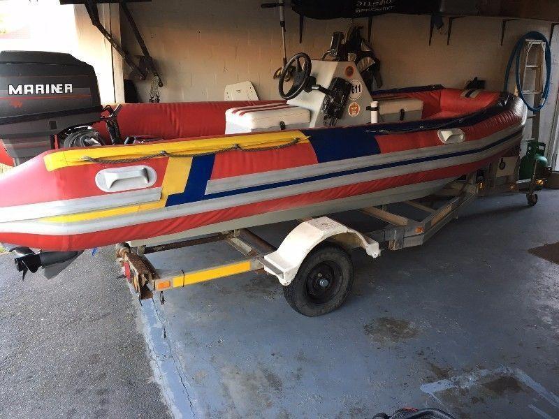 4.5 m CatD Cat semi rigid rubber duck with 50hp Mariner