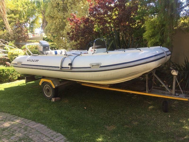 Prestige cat rubberduck / semi ridget with 80hp Yamaha for ski,fishing or family boat retubed nov16