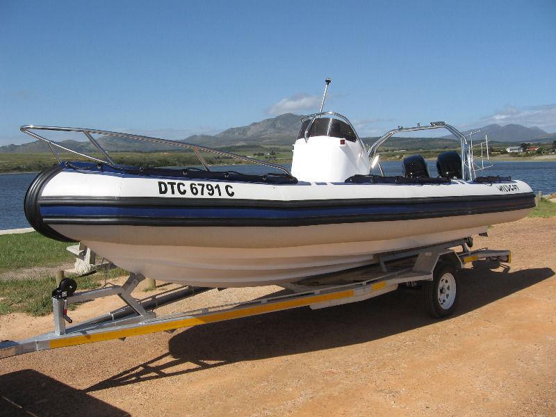 New Wildcat Inflatbles 5.7m semi rigid on a trailer with a console for only R55000!!