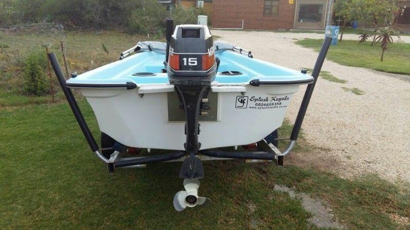 splash kayak 4,3m with 15hp mariner,boat is still in great condition