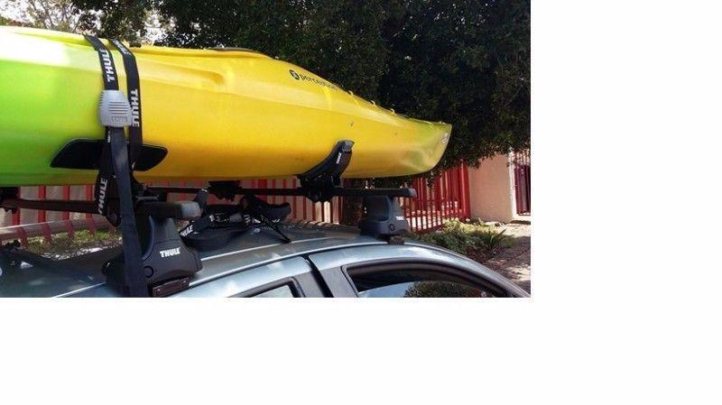 Perception Conduit 13 Kayak plus Thule Kayak Carrier for sale - R10,000