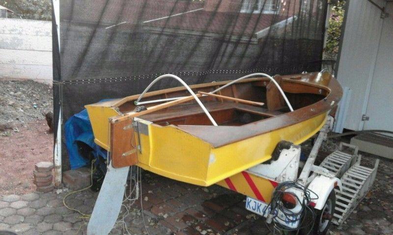 Sail Boat, Outboard Motor and Trailer