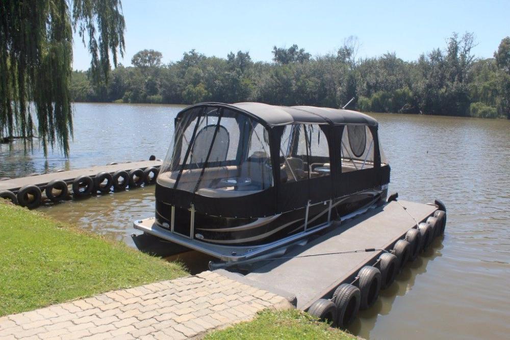 2016 Sun chaser barge with 60hp mercury big foot 4 stroke efi