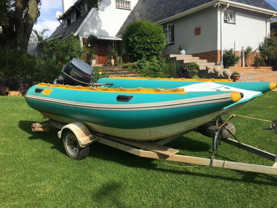 Rubber boat and trailer