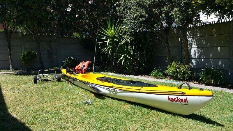 Used Kaskazi Dorado Fishing Kayak For Sale, Incl Anchor, Carbon Fibre Oar, Rod Holders, Trolley +++