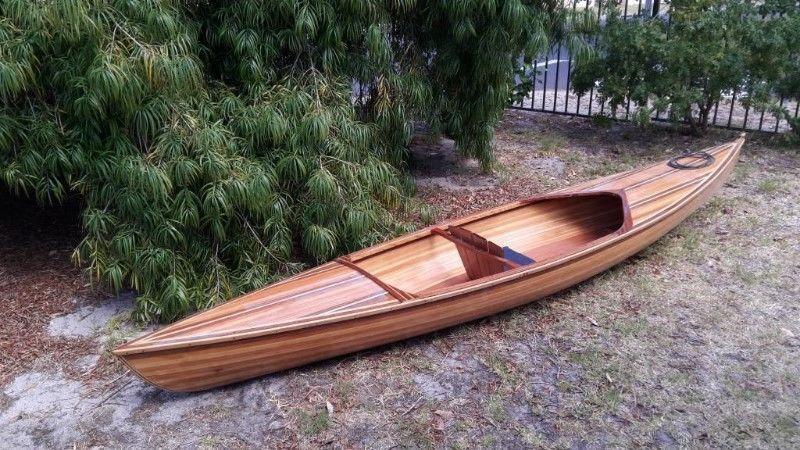 Classic wooden canoe