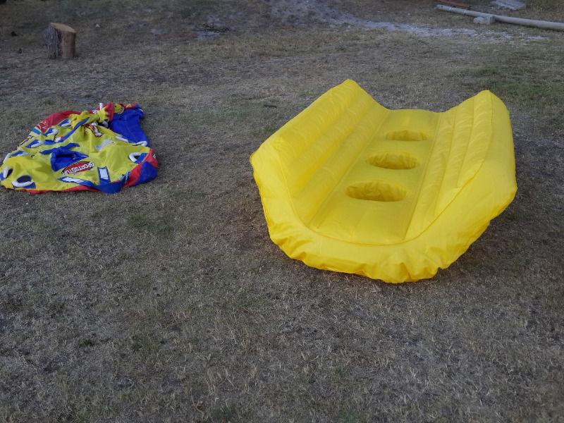Towable inflatable 3 man high quality with inner liner and seperate canvas outer liner