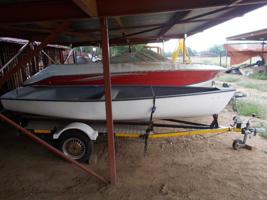 Fishing boat on trailer