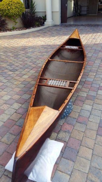 Wooden Handcrafted canoe for sale