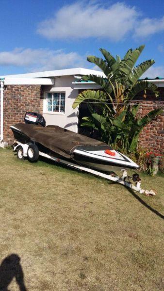 Speedboat with trailer