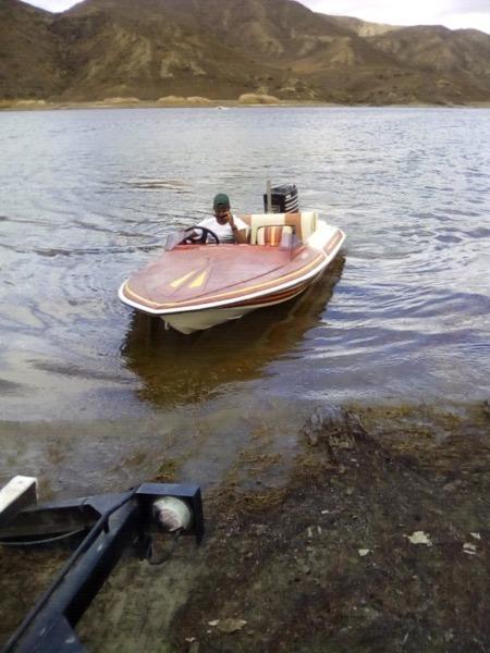 Speedboat and trailer