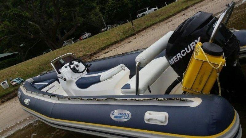 Ruberduck 5.5m Semi-Rigid 2011 model with 115Hp Mercury Outboard