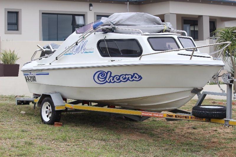 Moonraker 155 - cabin Boat with 60 HP Mariner Outboard Motor