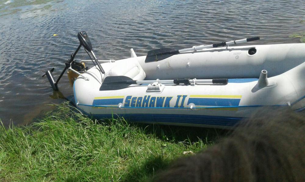Bass boat with motor