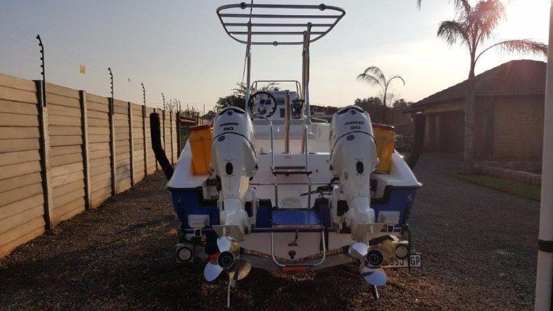 2 x Evinrude E-Tec 90hp Motors On 19Ft Deep Sea Fishing Boat