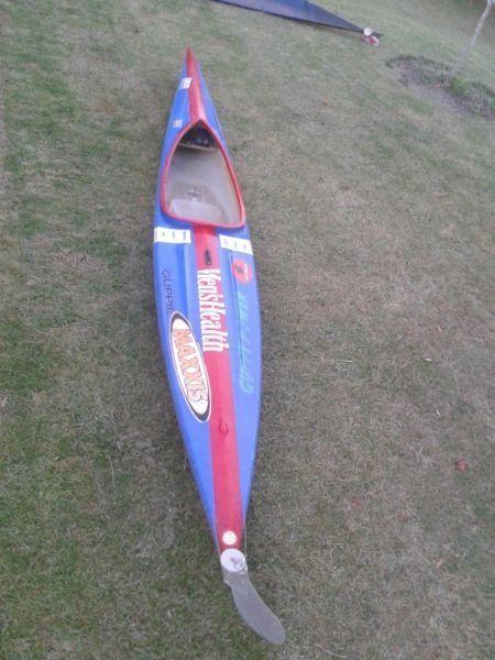 Youth K1 Guppie Kayak by Knysna Racing Kayaks in excellent condition