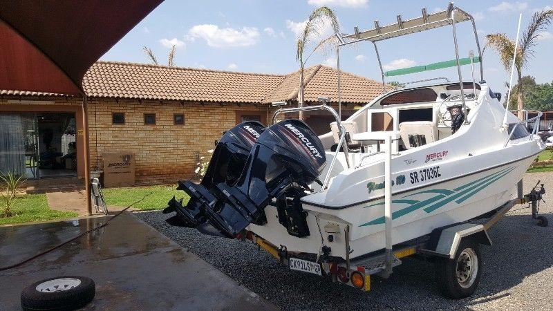 2 x Mercury 40Hp Motors On 18Ft Cabin Boat