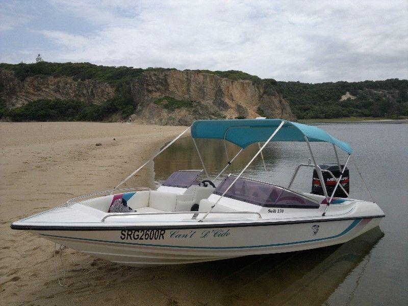 Great condition motor boat Swift 170 with 125 Mercury engine