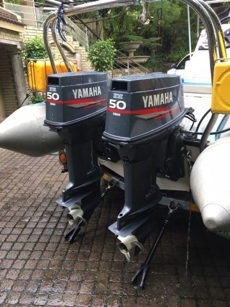 2x50hp Electric start Yamaha Auto-lube motors!!