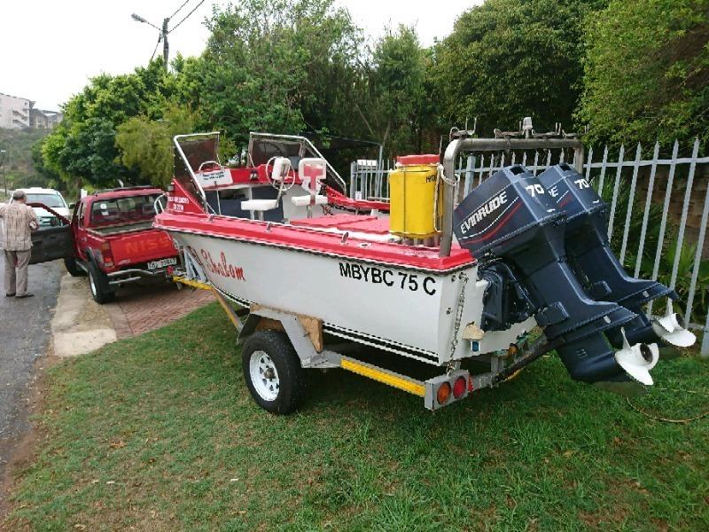 16 Foot Ski Craft Boat with two 70HP Motors
