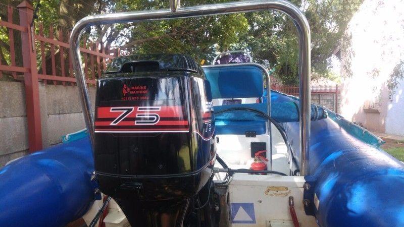 Superduck 5.4m 75hp mercury rubberduck