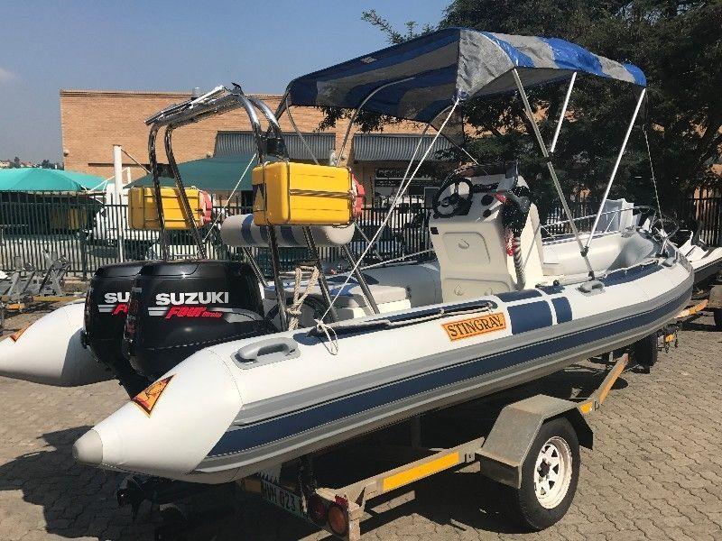 2006 Stingray 5.6 m Rubberduck with twin Suzuki 50 HP 4stroke outboard engines - excellent condition