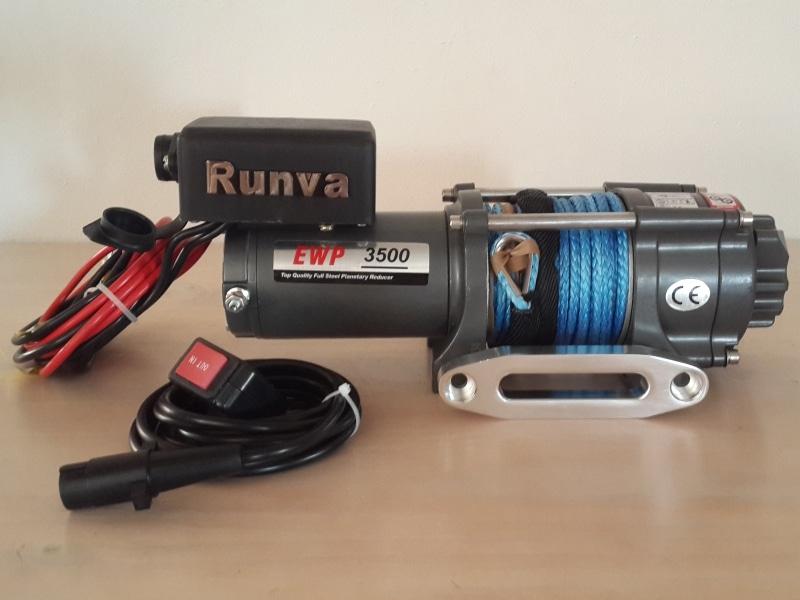 RUNVA EWP3500A LBS SR 12V electric synthetic rope winch