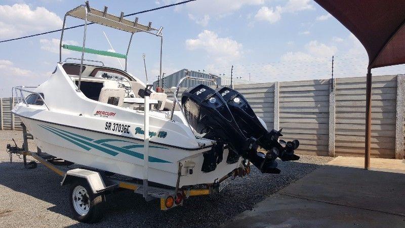 2 x Mercury 40Hp Motors On 18Ft Cabin Boat