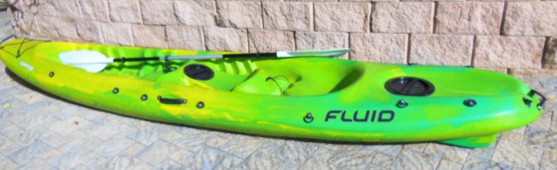 Two plus Kid Seater Fluid Synergy Kayak Plus Trolley-As New