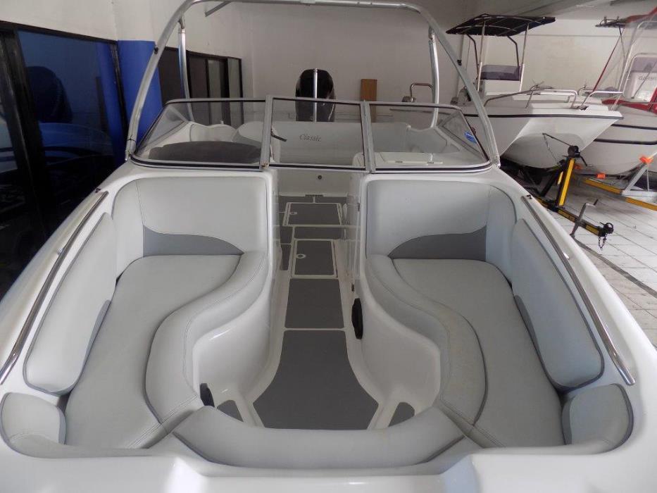 Classic 230 on trailer 200 hp mercury verado supercharged