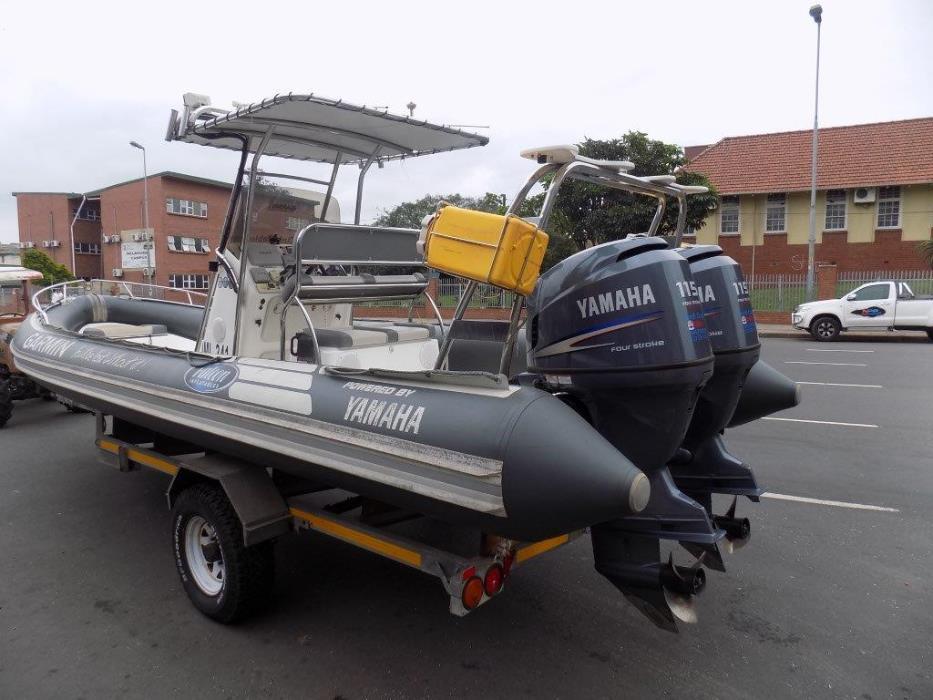 Falcon 7,5 on trailer 2 x 115 hp suzuki 4 strokes