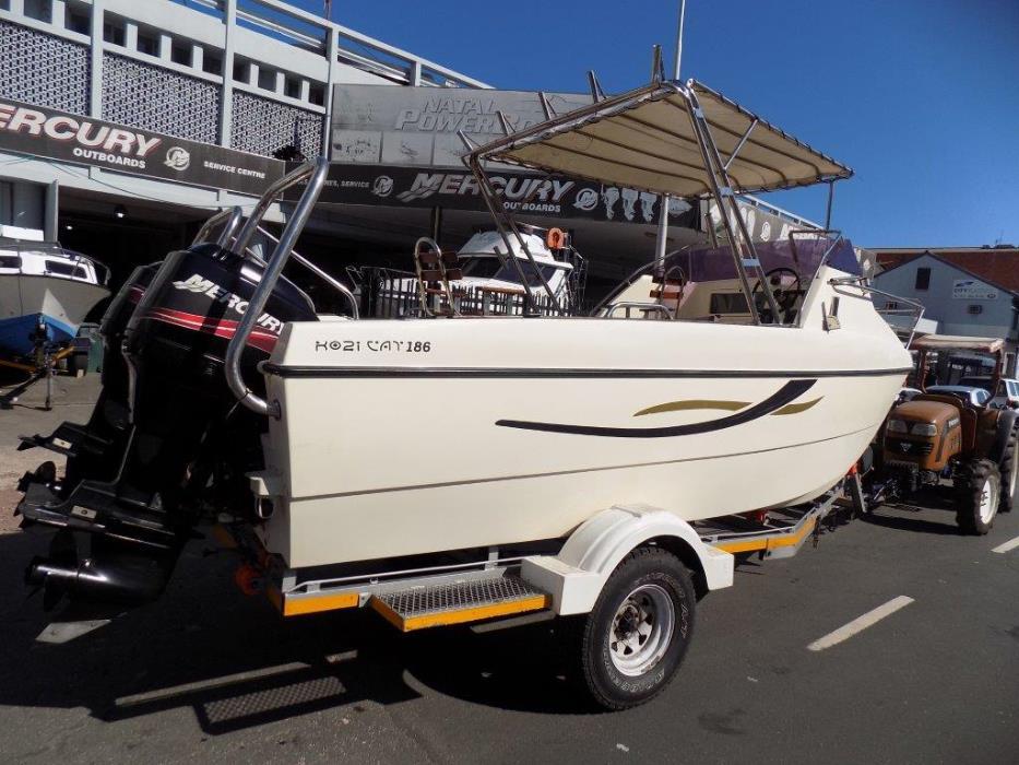 Kosi cat 18,6 on trailer 2 x 75 hp mercury trim &tilt