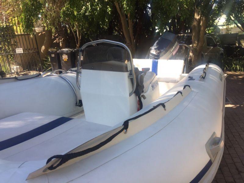 5m Semi ridget boat with 80hp T/T retubed 4 months ago