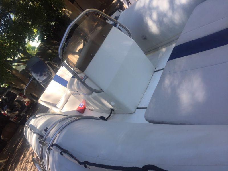 5m Semi ridget boat with 80hp T/T retubed 4 months ago