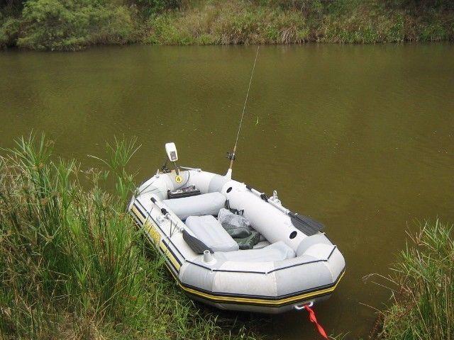Intex Mariner 400 4-Man Inflatable Boat & Trolling Motor available in Jeffrey’s Bay