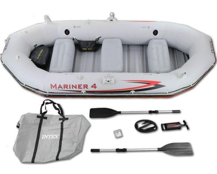 Intex Mariner 4 rubber boat and Watersnake 54 electric motor