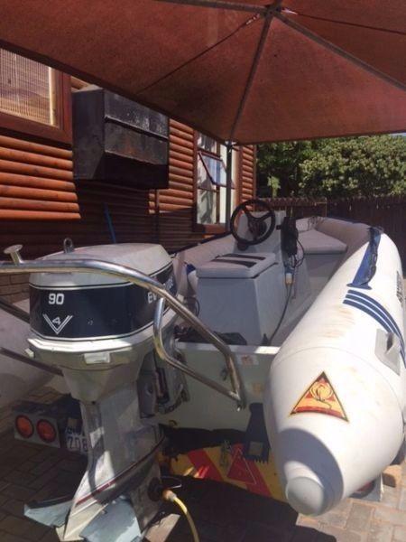 4.8m Stingray Semi-Rigid Rubberduck 90hp motor auto tilt