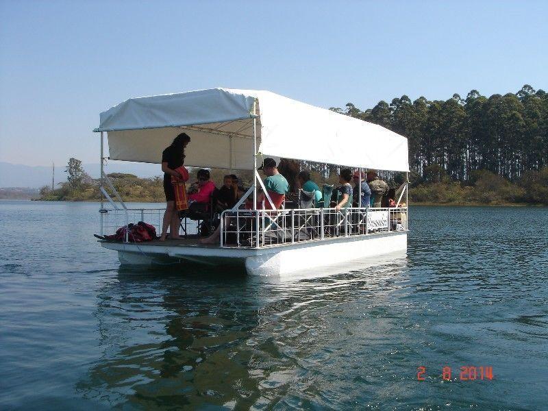 Fiberglass pontoon boat 6x3 on trailer