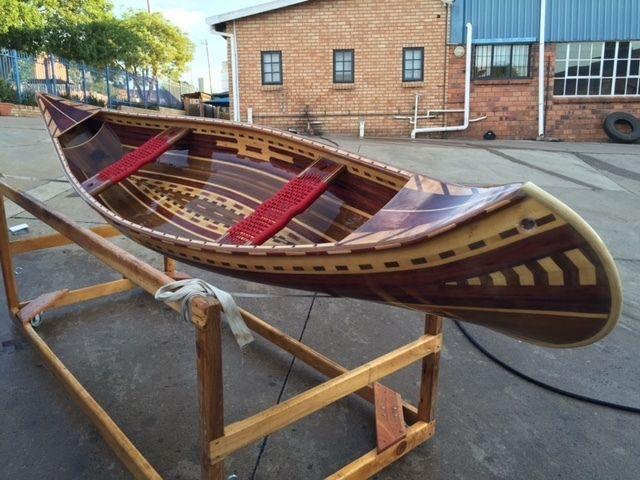Hand made wood strip canoe