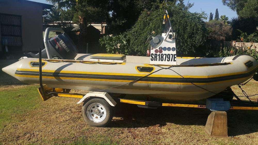 Rubberduck boat on trailer, no engine
