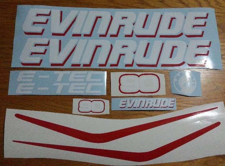 Evinrude outboard motor decals stickers graphics kits