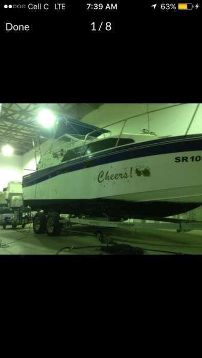 Bayliner 27ft with outriggers for outboards