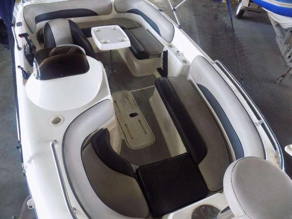 Sunseeker 17 ft wet deck on trailer 125 hp mariner mint low hours